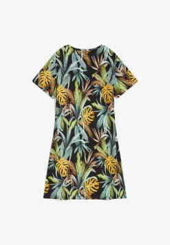 Freddy Abito skater in jersey modal stampa tropical all over-Donna Abiti