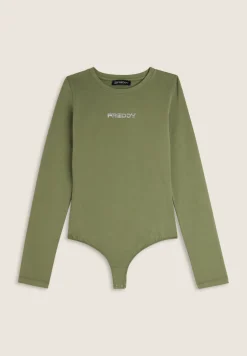 Freddy Body scollo quadrato in jersey decorato da strass-Donna Body