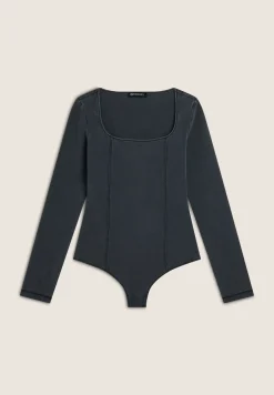 Freddy Body scollo quadrato in jersey effetto denim-Donna Body