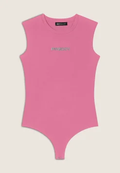 Freddy Body senza maniche in jersey stretch con logo strass-Donna Body