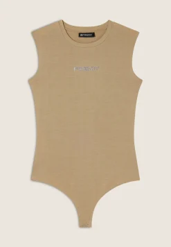 Freddy Body senza maniche in jersey stretch con logo strass-Donna Body