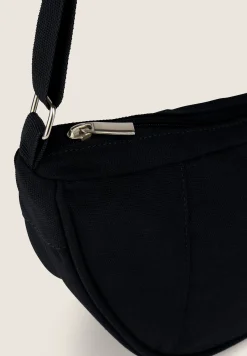 Freddy Borsa da spalla a mezzaluna in canvas con zip-Donna Borse E Zaini