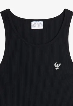 Freddy Canotta a costine da bambina con piccolo logo glitter- Top E Canotte