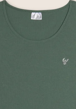 Freddy Canotta a costine da bambina con piccolo logo glitter- Top E Canotte