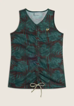 Freddy Canotta Bambina con Stampa Tropicale e Coulisse- Top E Canotte