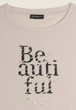 Freddy Canotta con fondo svasato e grafica con borchie-Donna Top E Canotte