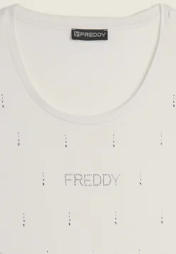 Freddy Canotta decorata da Strass in jersey modal-Donna Top E Canotte