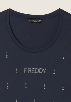Freddy Canotta decorata da Strass in jersey modal-Donna Top E Canotte