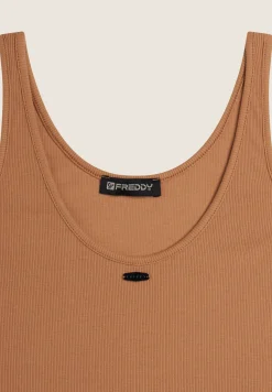 Freddy Canotta in cotone elasticizzato con ampio scollo posteriore-Donna Top E Canotte
