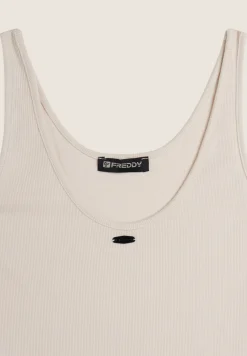 Freddy Canotta in cotone elasticizzato con ampio scollo posteriore-Donna Top E Canotte