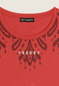 Freddy Canotta in jersey con stampa floreale sulle spalle-Donna Ginnastica|Top E Canotte