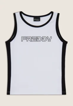 Freddy Canotta Sportiva Bambina/Bambino con Bande a contrasto- Top E Canotte
