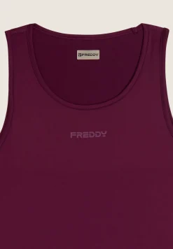 Freddy Canotta sportiva in tessuto traspirante con logo glitter-Donna Padel|Pilates