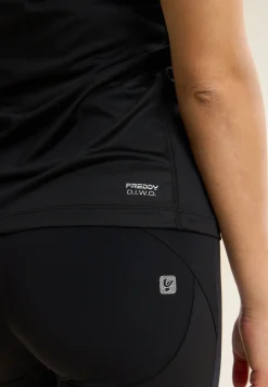 Freddy Canotta sportiva in tessuto traspirante con logo glitter-Donna Padel|Pilates