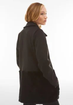 Freddy Cappotto monopetto con inserto sul fondo in pelliccia teddy-Donna Giacche