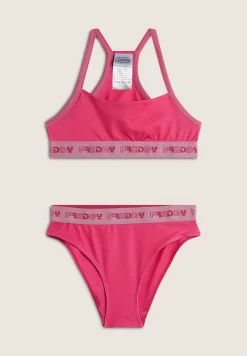 Freddy Costume Due Pezzi Bambina con Cut-Out e Strass sul Retro- Costumi Da Bagno