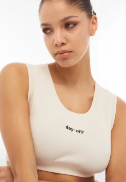 Freddy Crop top in cotone a costine con logo ricamato-Donna Padel|Top E Canotte