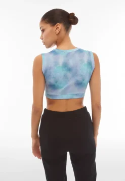 Freddy Crop top in cotone tie dye multicolor a costine-Donna Padel|Top E Canotte