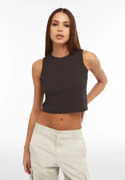 Freddy Crop top slim fit in tessuto jersey effetto vissuto-Donna Padel|Top E Canotte
