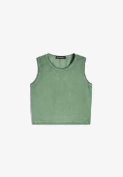 Freddy Crop top slim fit in tessuto jersey effetto vissuto-Donna Padel|Top E Canotte