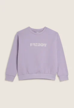 Freddy Felpa Bambina girocollo con logo effetto tricot- Felpe