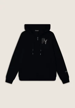 Freddy Felpa Cappuccio e Zip con Logo FY in Strass-Donna Felpe