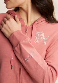 Freddy Felpa Cappuccio e Zip con Logo FY in Strass-Donna Felpe