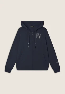 Freddy Felpa Cappuccio e Zip con Logo FY in Strass-Donna Felpe