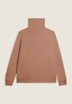 Freddy Felpa collo alto da donna in velluto con zip e logo strass-Donna Ginnastica|Felpe