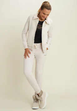 Freddy Felpa collo alto da donna in velluto con zip e logo strass-Donna Ginnastica|Felpe