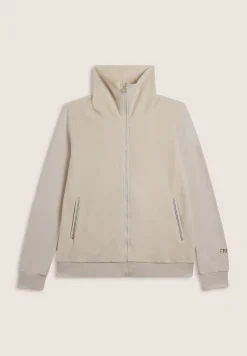 Freddy Felpa collo alto da donna in velluto con zip e logo strass-Donna Ginnastica|Felpe