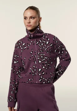 Freddy Felpa collo alto e zip comfort fit con fantasia maculata-Donna Felpe