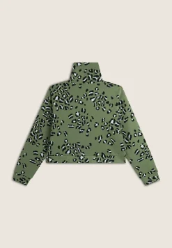 Freddy Felpa collo alto e zip comfort fit con fantasia maculata-Donna Felpe