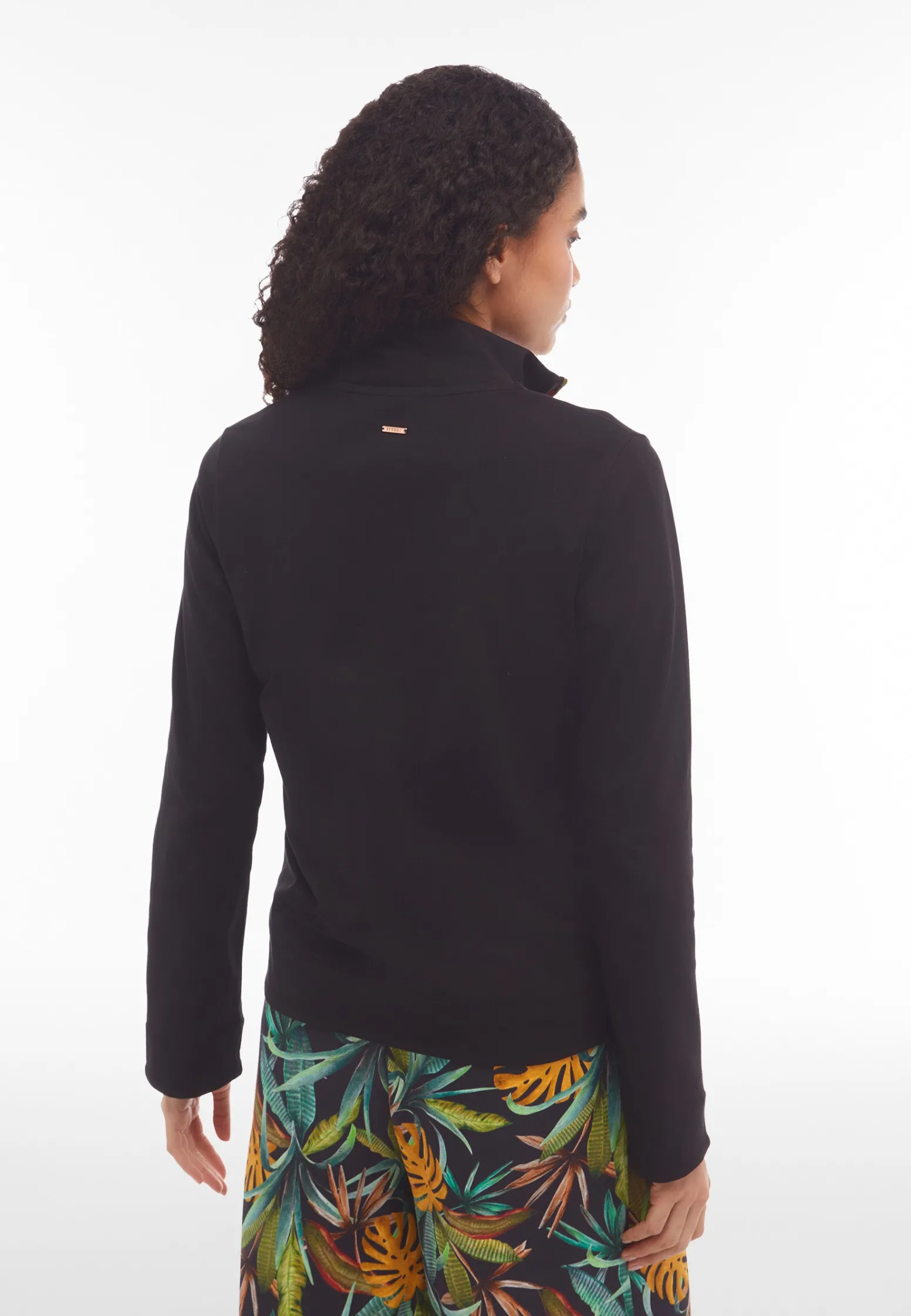 Freddy Felpa collo alto e zip in jersey con dettagli tropical-Donna Felpe