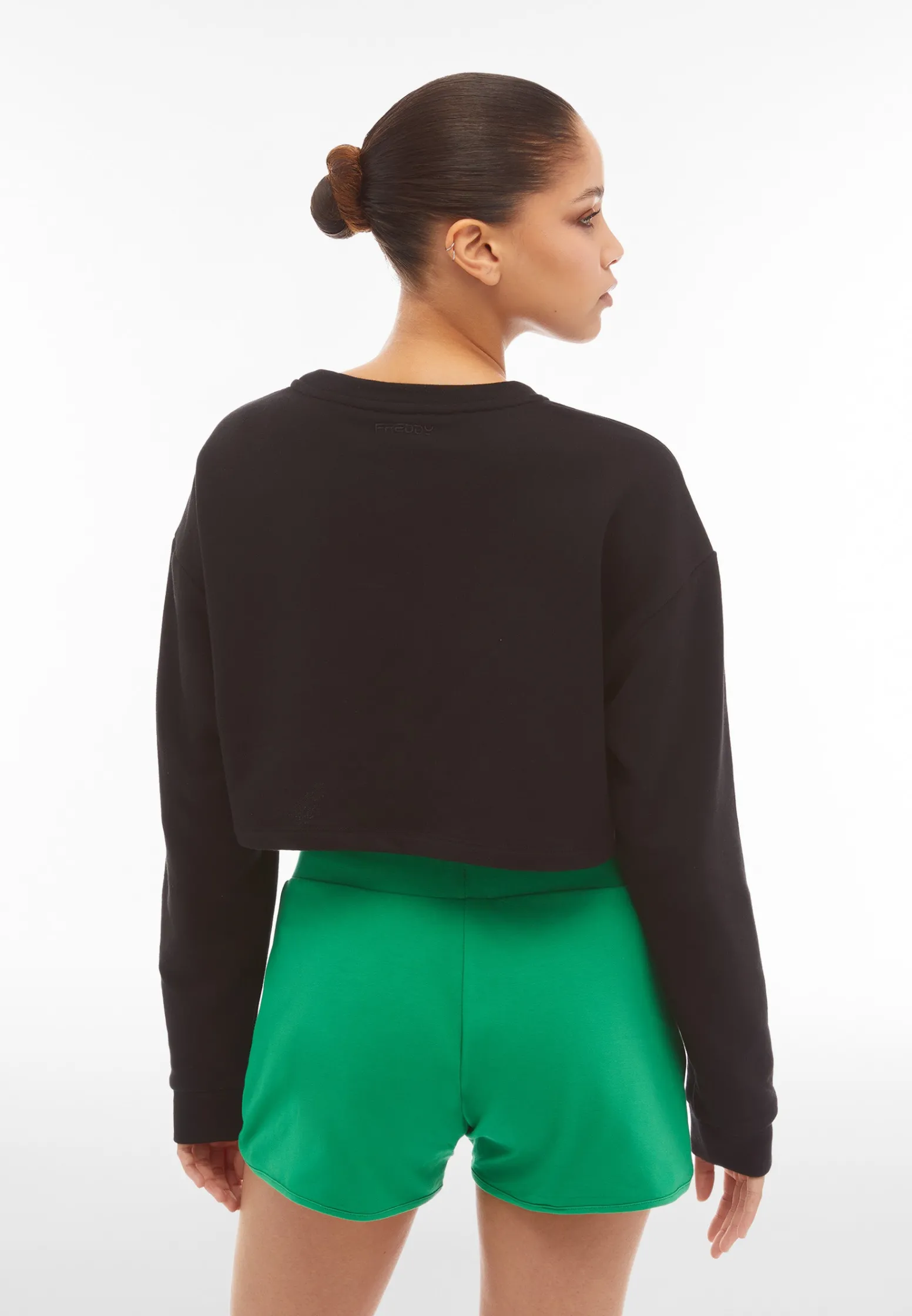 Freddy Felpa comfort fit corta con logo Day Off ricamato-Donna Felpe
