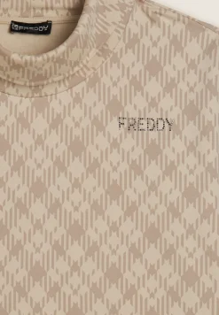 Freddy Felpa comfort fit fantasia all-over con fondo sovrapposto-Donna Ginnastica|Felpe