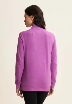 Freddy Felpa comfort in jersey con zip e collo alto-Donna Padel|Pilates