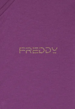 Freddy Felpa comfort in jersey con zip e collo alto-Donna Padel|Pilates