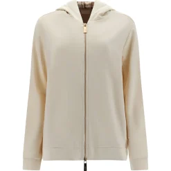 Freddy Felpa comfort interno cappuccio e polsini in toni beige-Donna Felpe