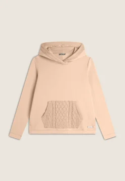 Freddy Felpa con cappuccio e tasca a marsupio in tricot a trecce-Donna Felpe