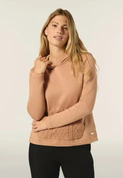 Freddy Felpa con collo alto a coste e inserti tricot a trecce-Donna Felpe