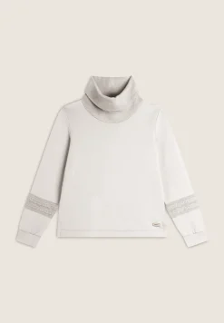 Freddy Felpa con collo alto a coste e inserti tricot a trecce-Donna Felpe