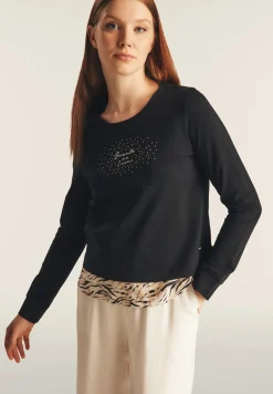 Freddy Felpa con inserto effetto camicia e dettagli dorati-Donna Felpe