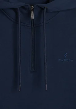 Freddy Felpa con mezza zip e cappuccio regolabile-Uomo Felpe