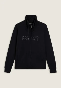 Freddy Felpa con zip, collo alto e fondo asimmetrico-Donna Ginnastica|Felpe