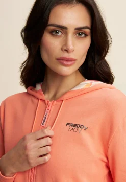 Freddy Felpa con Zip e Cappuccio Fantasia Zebrata-Donna Felpe