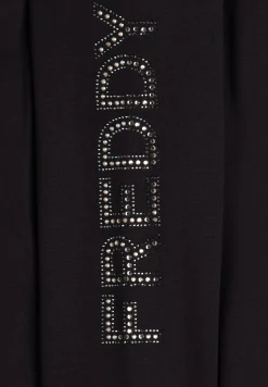 Freddy Felpa con Zip e Collo Alto in velluto con Logo in Strass-Donna Ginnastica|Felpe