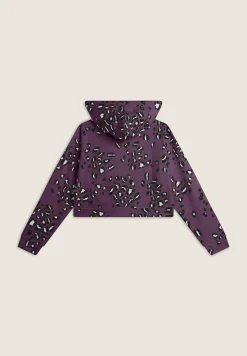 Freddy Felpa corta comfort fit da donna con zip e fantasia maculata-Donna Felpe