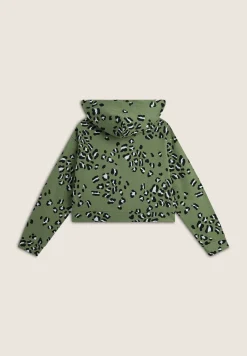 Freddy Felpa corta comfort fit da donna con zip e fantasia maculata-Donna Felpe