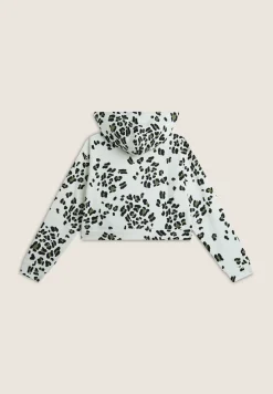 Freddy Felpa corta comfort fit da donna con zip e fantasia maculata-Donna Felpe